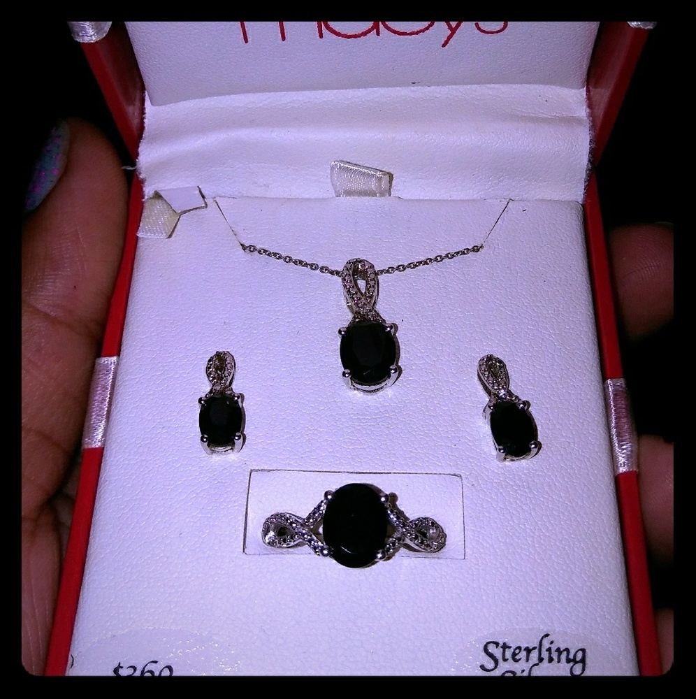 Sterling Silver Necklace/Earrings/Bracelet Set